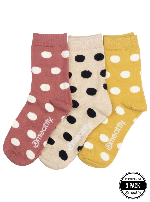 Meatfly ponožky Lexy Triple Pack Fluffy Dots | Mnohobarevná | Velikost S/M
