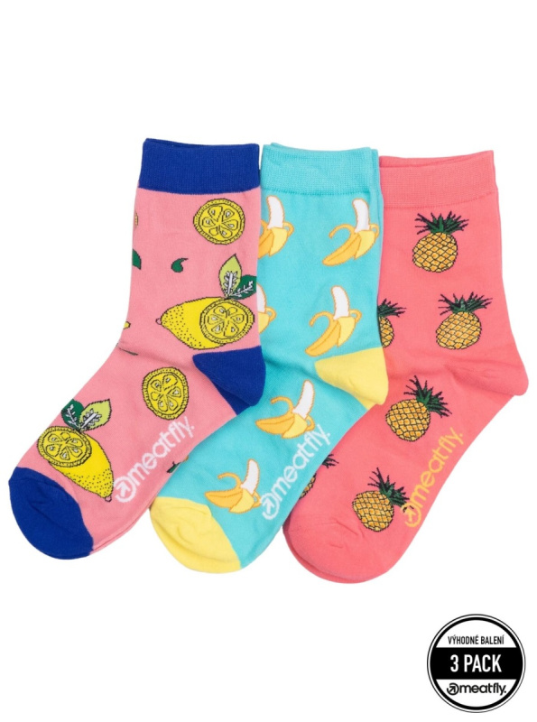 Meatfly ponožky Lexy Triple Pack Fruit | Mnohobarevná | Velikost XS/S