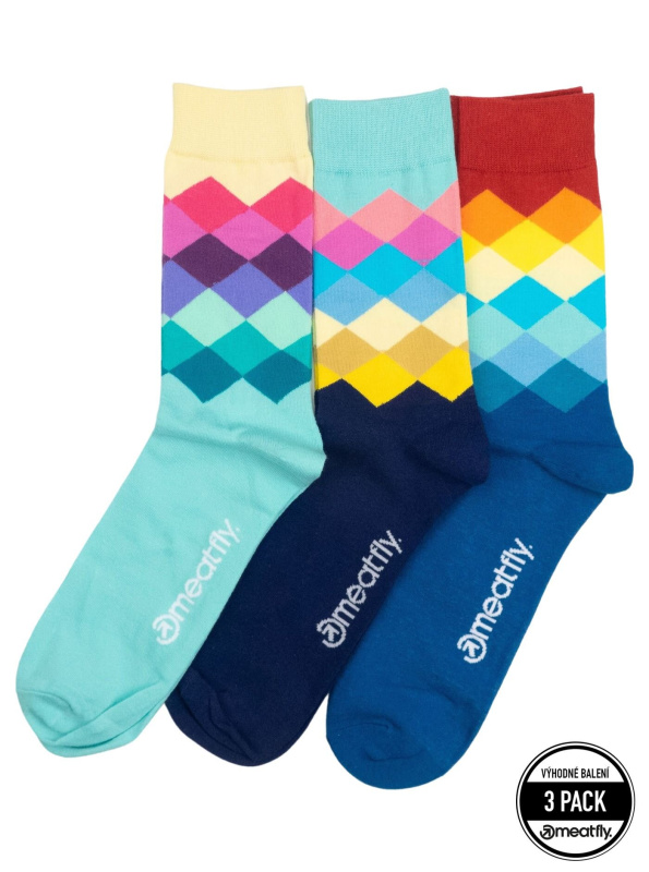 Meatfly ponožky Lexy Triple Pack Pixel | Mnohobarevná | Velikost L/XL