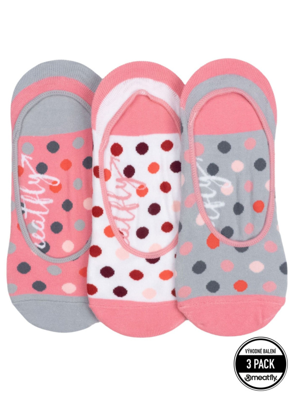Meatfly ponožky Low Socks Triple Pack Grey / Pink | Růžová | Velikost One Size