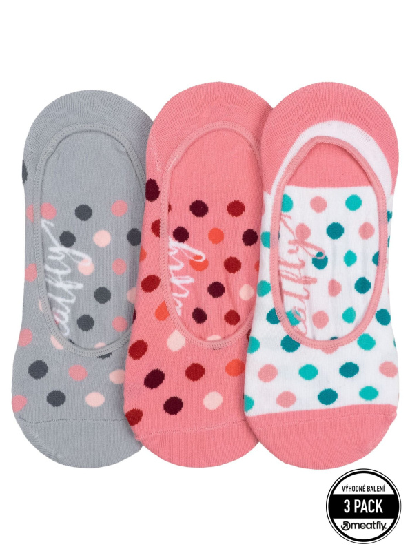 Meatfly ponožky Low Socks Triple Pack White / Pink | Růžová | Velikost One Size