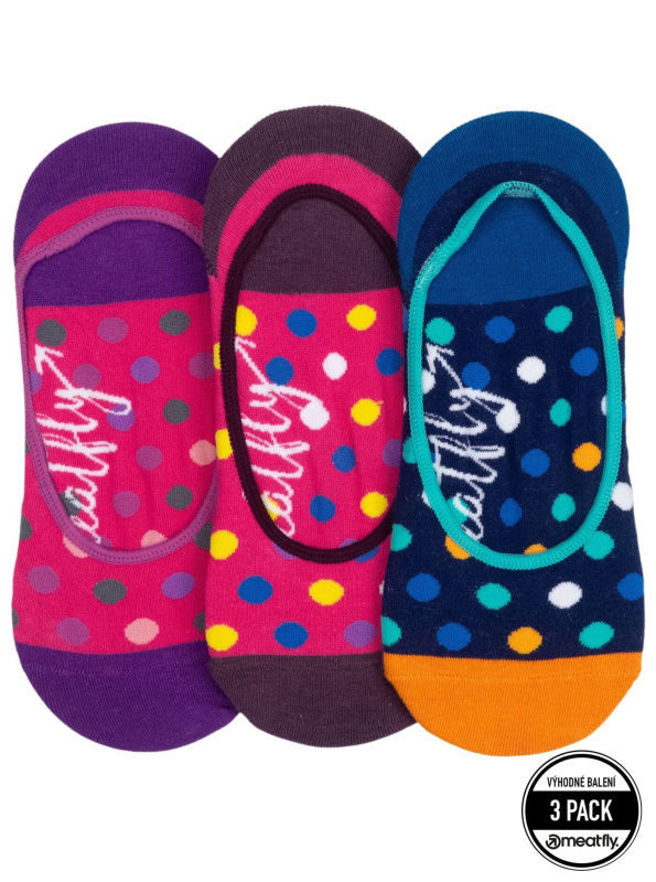 Meatfly ponožky Low Socks Triple Pack Navy / Fuchsia | Fialová | Velikost One Size