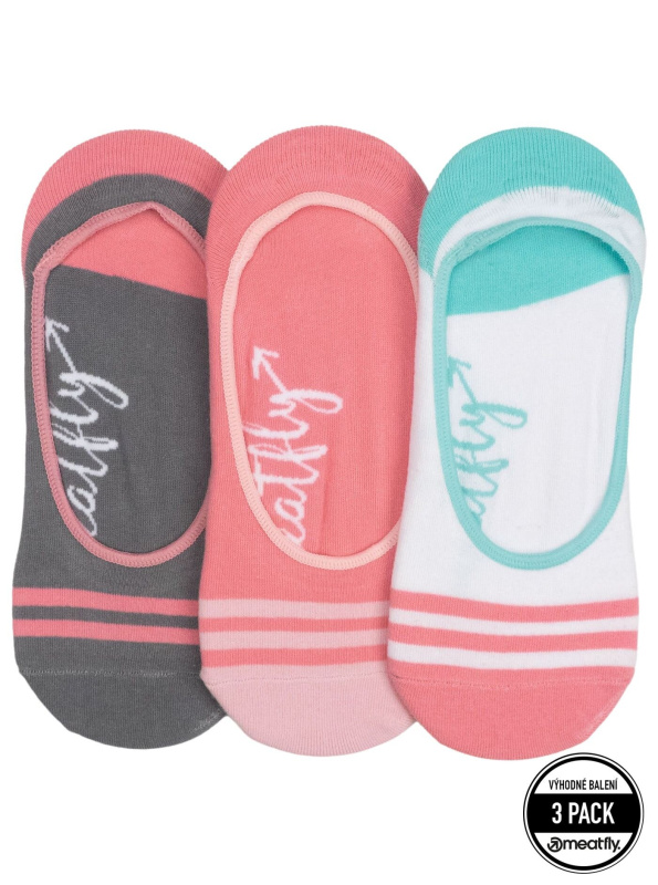 Meatfly ponožky Low Socks Triple Pack White | Bílá | Velikost One Size
