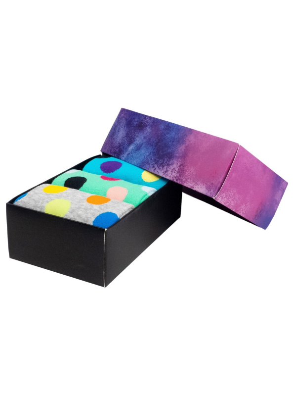 Meatfly ponožky Lexy Gift Pack Grey Dots | Mnohobarevná | Velikost S/M