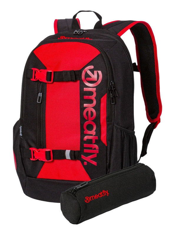 Meatfly batoh Basejumper Red/Black 22 L + PENÁL ZDARMA | Červená | Objem 22 L