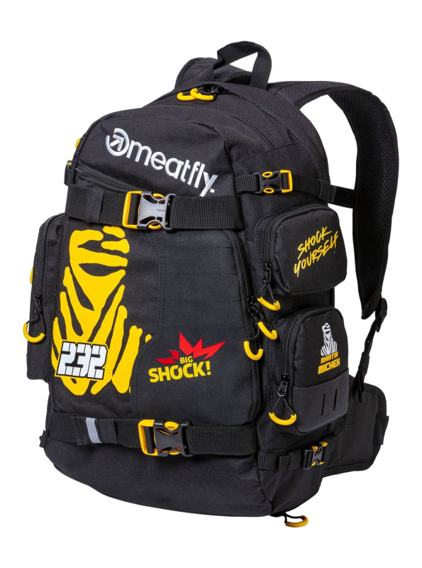 Meatfly batoh Raiden Black Big Shock/Michek 28 L | Černá | Objem 28 L