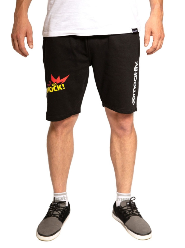 Meatfly pánské teplákové kraťasy Big Shock Black | Černá | Velikost S