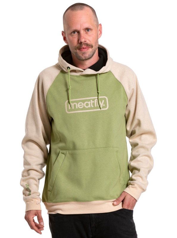 Meatfly pánská technická mikina Gravel Forest Green / Sand | Zelená | Velikost XL