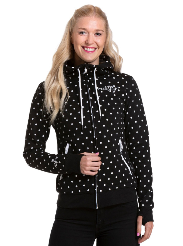 Meatfly dámská technická mikina Omni White Dots | Černá | Velikost S