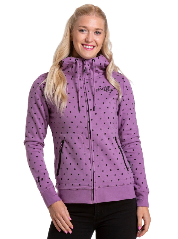 Meatfly dámská technická mikina Omni Purple Dots | Puntíky | Velikost M
