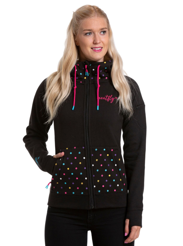 Meatfly dámská technická mikina Alisha Color Dots | Černá | Velikost XS