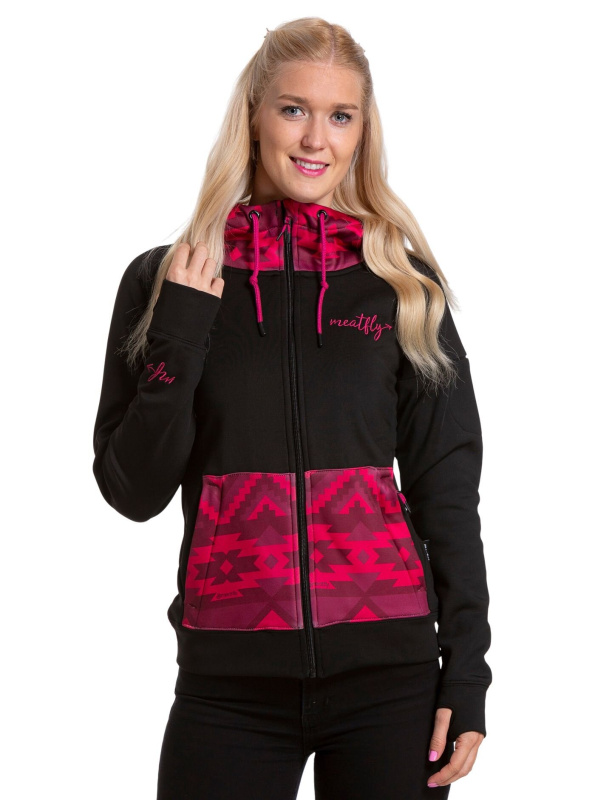 Meatfly dámská technická mikina Alisha Red Navajo / Black | Červená | Velikost XS