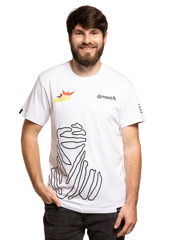 Meatfly pánské tričko Big Shock Dakar White | Bílá | Velikost S | 100% bavlna