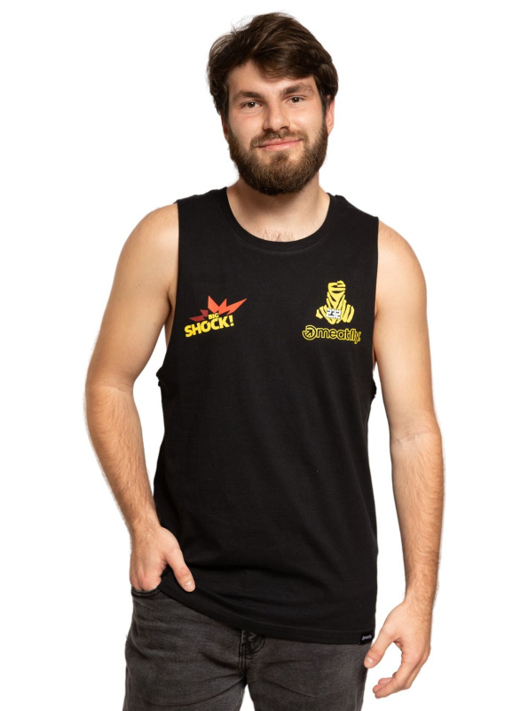 Meatfly pánské tílko Big Shock Dakar Black | Černá | Velikost XL | 100% bavlna