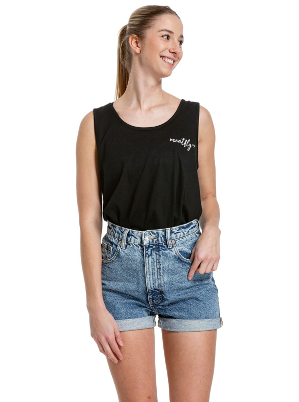 Meatfly dámské tílko Zoe Black | Černá | Velikost S | 100% bavlna
