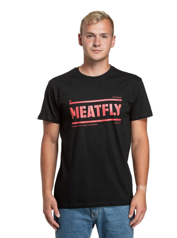 Meatfly pánské tričko Rele Black | Černá | Velikost XL | 100% bavlna