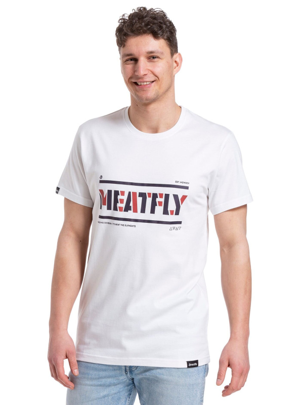 Meatfly pánské tričko Rele White | Bílá | Velikost S | 100% bavlna