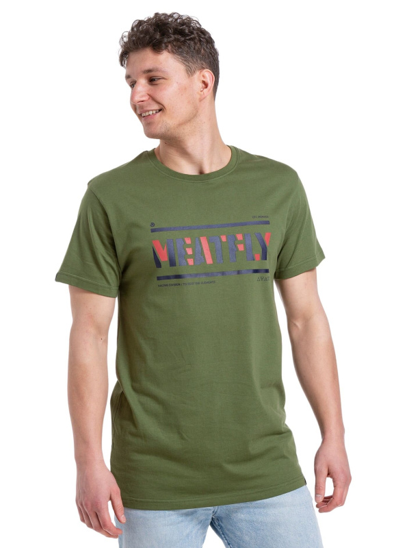 Meatfly pánské tričko Rele Olive | Zelená | Velikost S