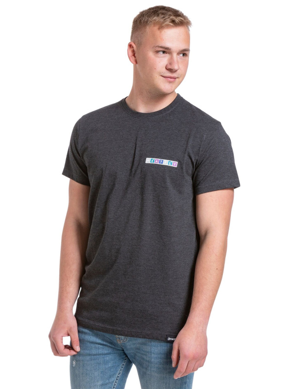 Meatfly pánské tričko Logobox Charcoal Heather | Šedá | Velikost S