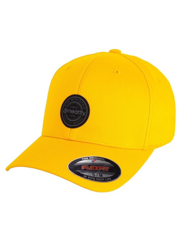 Meatfly kšiltovka Raptor Flexfit Black Round/Gold | Černá | Velikost L/XL