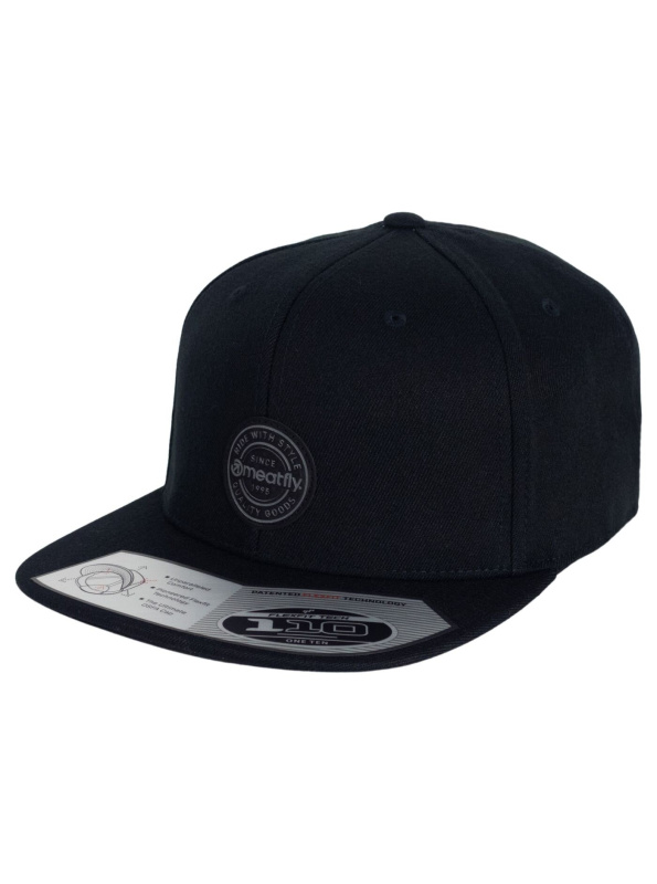 Meatfly kšiltovka Gruman Premium Snapback Black Round/Black | Černá | Velikost One Size