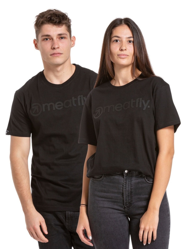 Meatfly pánské tričko Joe Black/Black | Černá | Velikost S | 100% bavlna