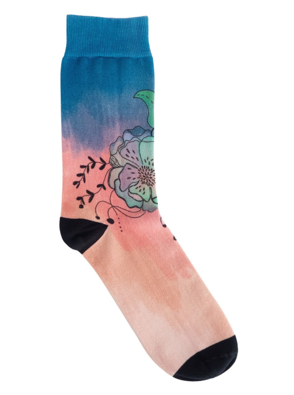 Meatfly ponožky X Pura Vida Eileen Mint Flowers | Mnohobarevná | Velikost L/XL