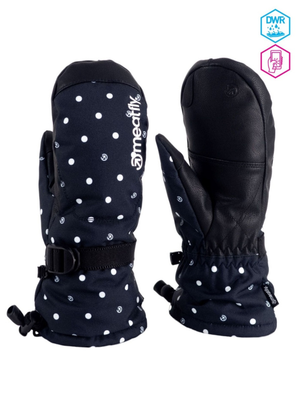 Meatfly dámské rukavice Manson Black Dots | Černá | Velikost S