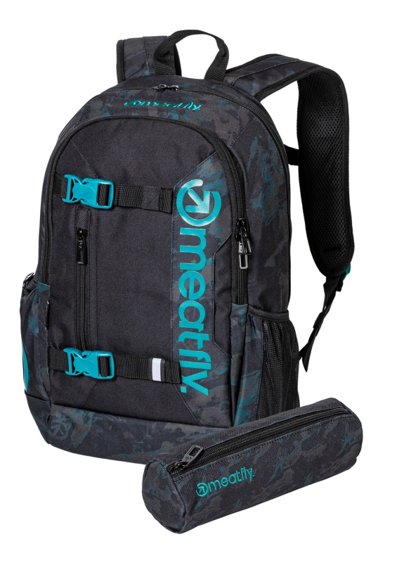 Meatfly batoh Basejumper Petrol Mossy/Black 22 L | Černá | Objem 22 L