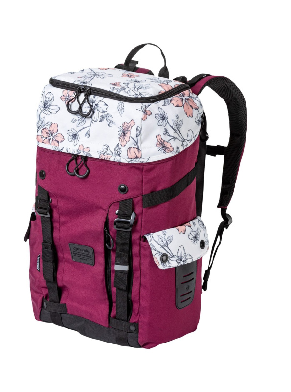 Meatfly batoh Scintilla Blossom White/Burgundy 26 L | Bílá | Objem 26 L