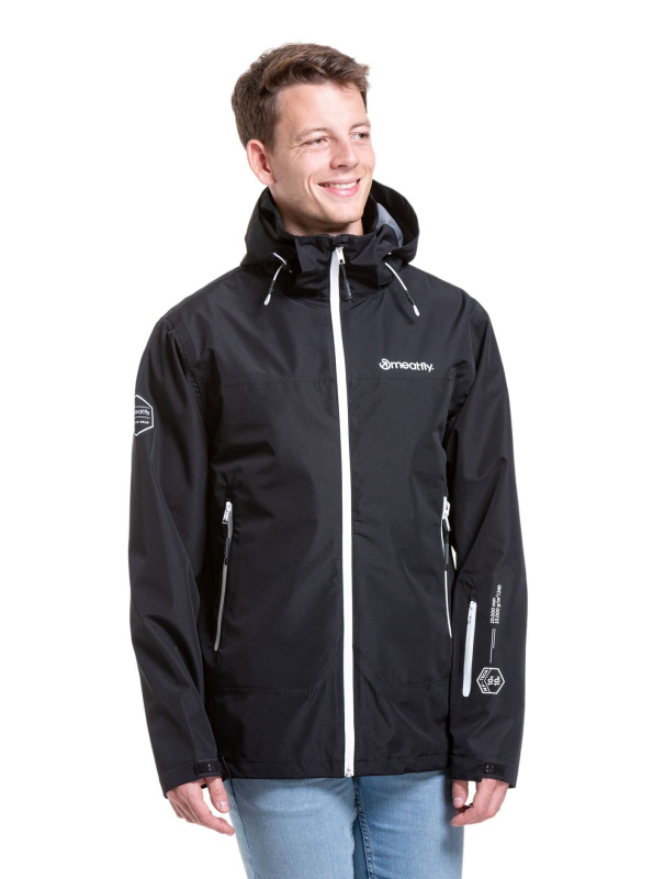 Meatfly pánská hardshell bunda Bryce Black Ripstop | Černá | Velikost XXL