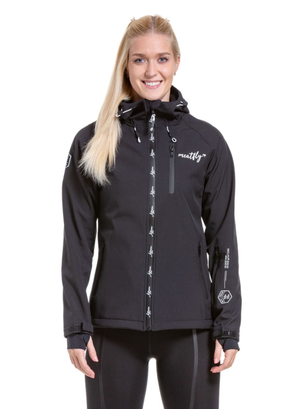 Meatfly dámská softshell bunda Zaja Logo Black | Černá | Velikost L