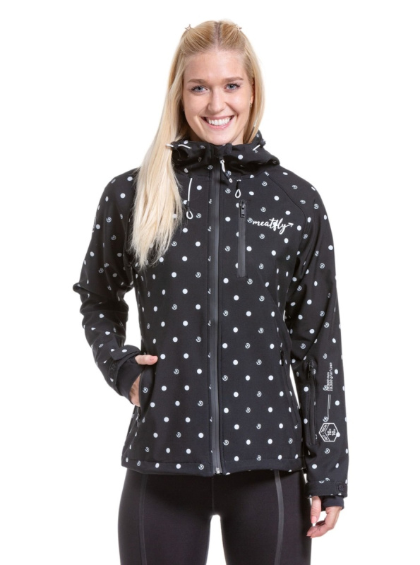 Meatfly dámská softshell bunda Zaja Dots Black | Černá | Velikost S