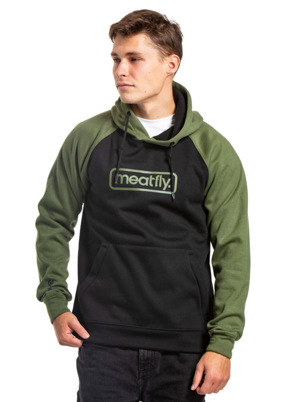 Meatfly pánská technická mikina Gravel Olive/Black | Zelená | Velikost S