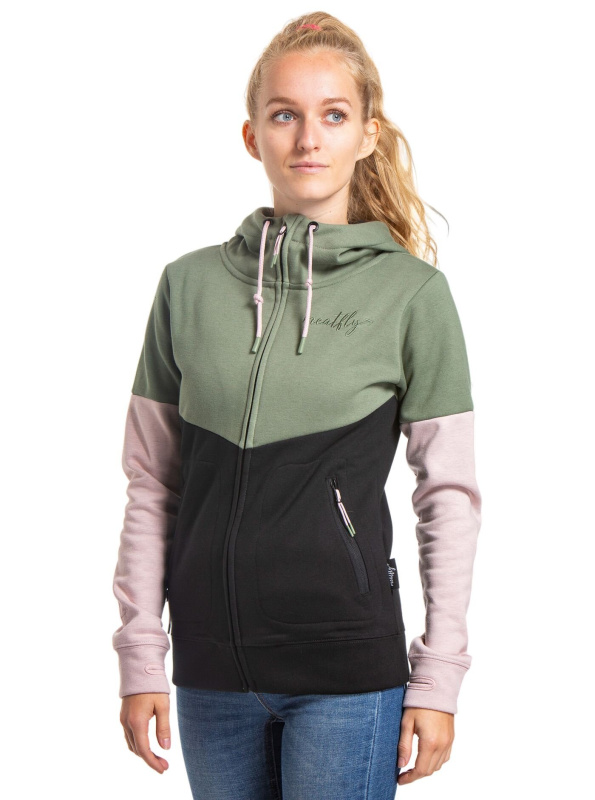 Meatfly dámská technická mikina Omni Olive/Black | Zelená | Velikost XS