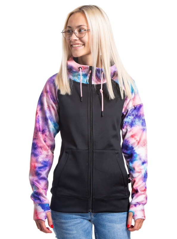 Meatfly dámská technická mikina Alisha Peach Aquarel/Black | Růžová | Velikost M
