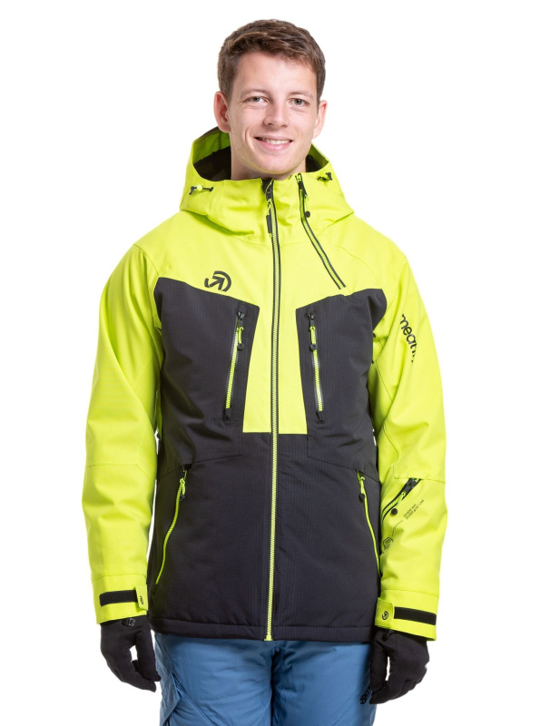 Meatfly pánská SNB & SKI bunda Cronos Acid Lime/Black | Zelená | Velikost XXL