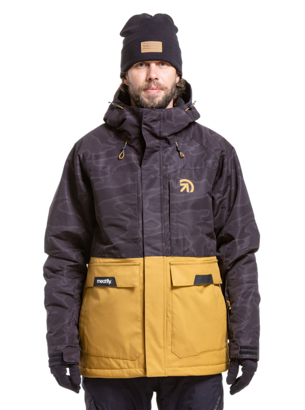 Meatfly pánská SNB & SKI bunda Vertigo Wood/Morph Black | Černá | Velikost XXL