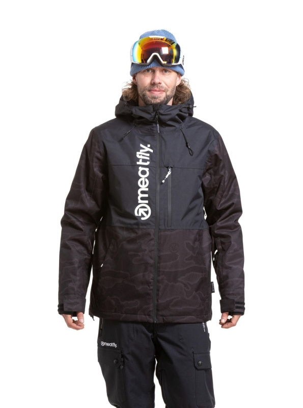 Meatfly pánská SNB & SKI bunda Manifold Morph Black | Černá | Velikost XL