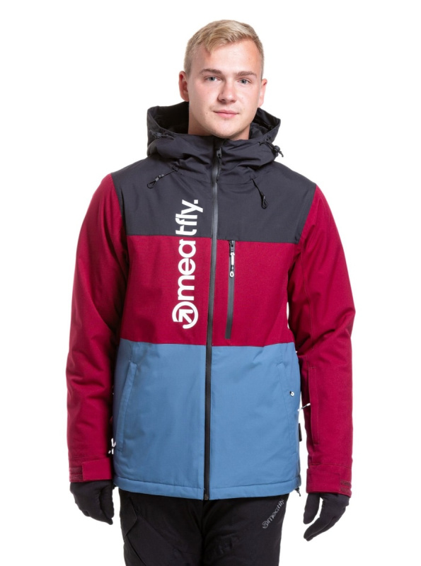Meatfly pánská SNB & SKI bunda Manifold Beet Red/Slate Blue | Červená | Velikost L