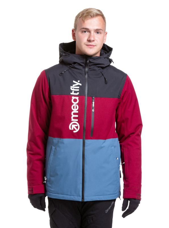 Meatfly pánská SNB & SKI bunda Manifold Beet Red/Slate Blue | Červená | Velikost XXL