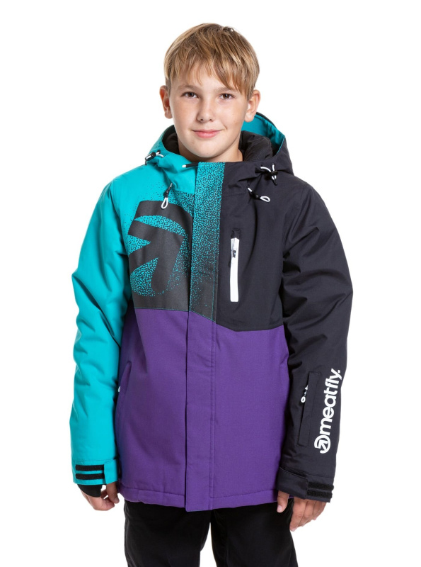 Meatfly dětská SNB & SKI bunda Bangito Turquoise/Petunia | Modrá | Velikost 158