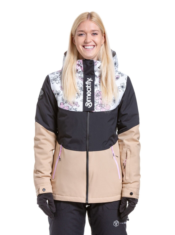 Meatfly dámská SNB & SKI bunda Kirsten Blossom White/Latte | Bílá | Velikost S