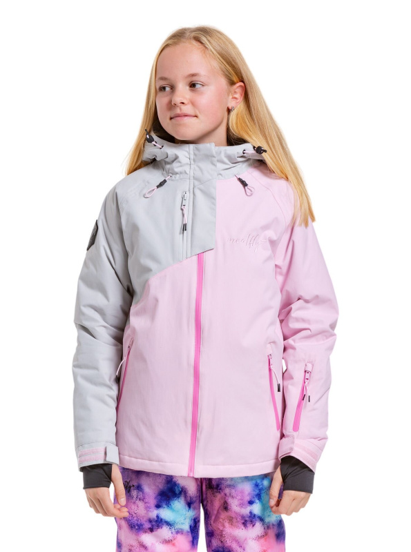 Meatfly dětská SNB & SKI bunda Deliah Grey/Pastel Pink | Šedá | Velikost 146