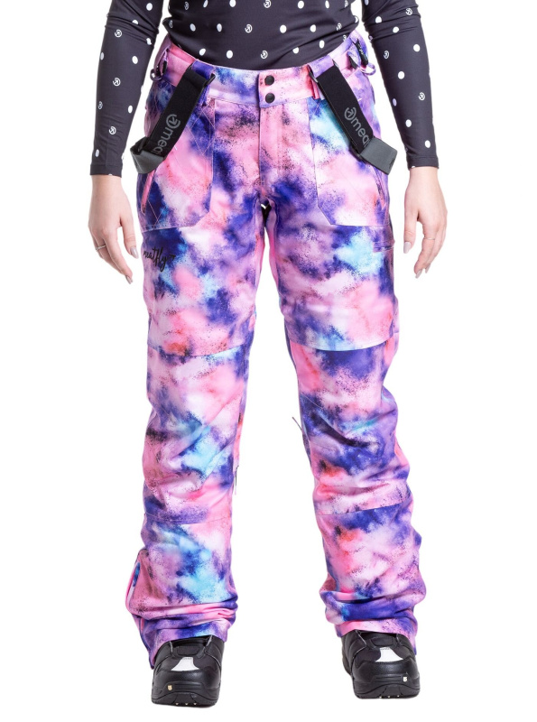Meatfly dámské SNB & SKI kalhoty Foxy Peach Aquarel | Růžová | Velikost L