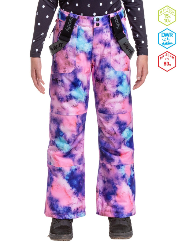 Meatfly dětské SNB & SKI kalhoty Girly Peach Aquarel | Růžová | Velikost 158