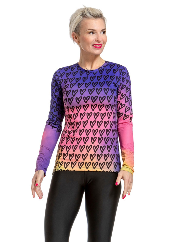 Pura vida dámské tričko s dlouhým rukávem Shay Peach Flowers | Růžová | Velikost S