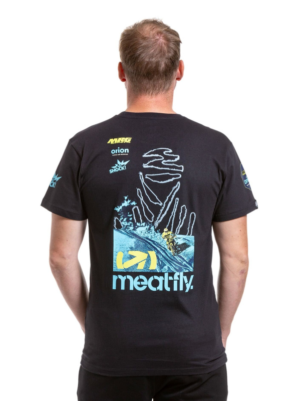 Meatfly pánské tričko Dakar Blue/Black | Modrá | Velikost L | 100% bavlna