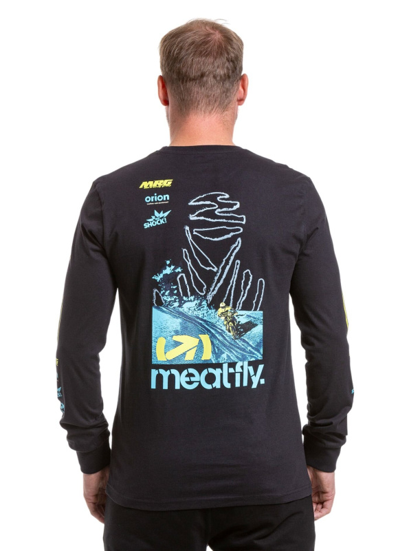 Meatfly pánské tričko s dlouhým rukávem Dakar Blue/Black | Modrá | Velikost XXL