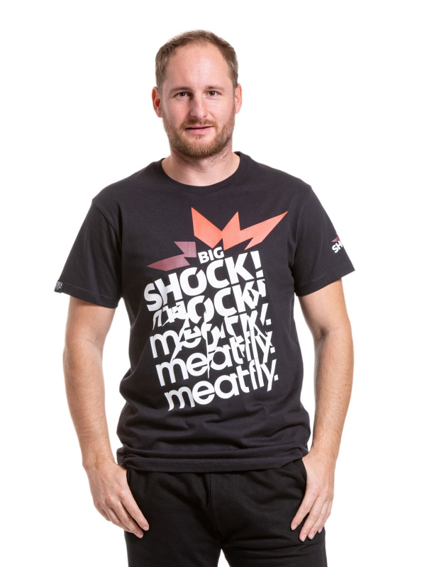 Meatfly pánské tričko Big Shock Shattered Black | Černá | Velikost S | 100% bavlna